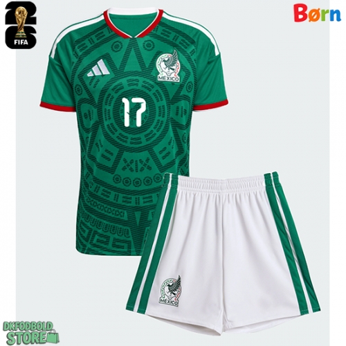 Mexico Orbelin Pineda #17 Replika Babytøj Hjemmebanesæt Børn VM 2026 Kortærmet (+ Korte bukser)